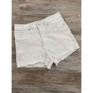 Abercrombie & Fitch Denim Jean Shorts Cutoff Raw Hem White Women’s Size 2